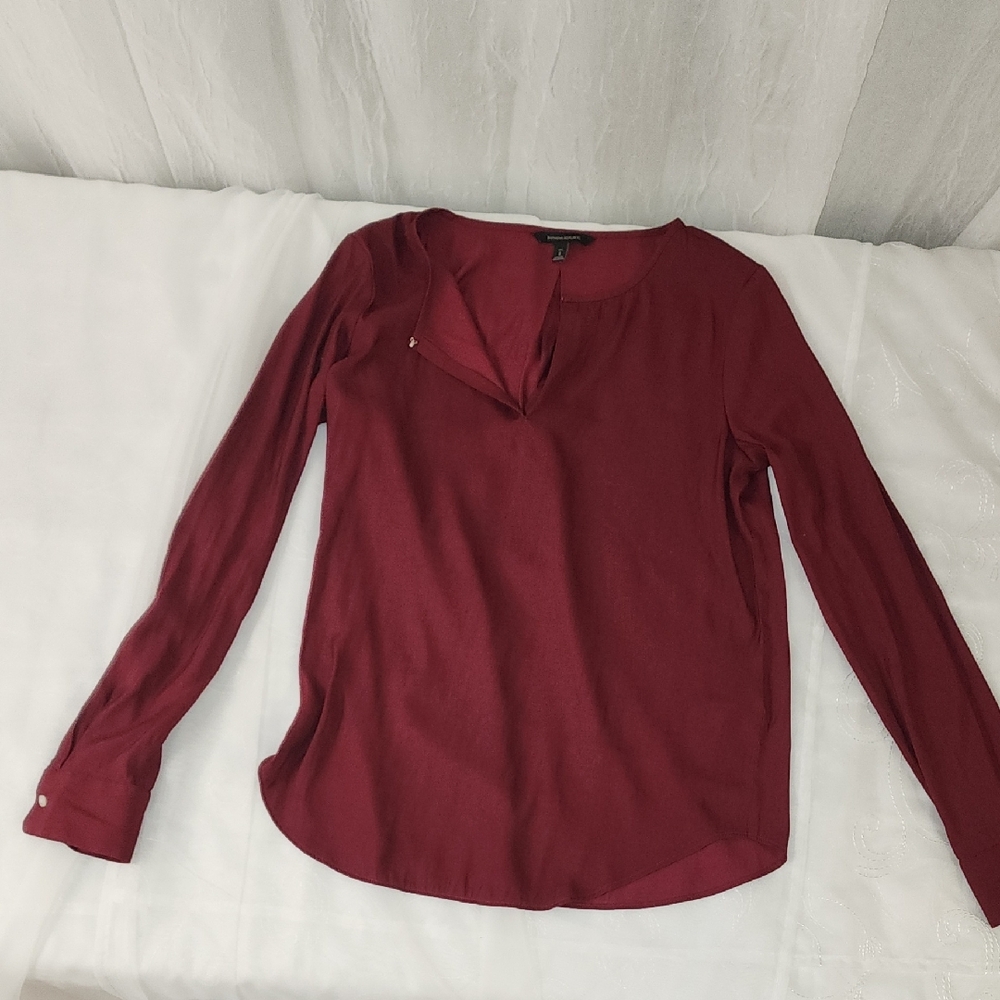 Banana Republic Red Long Sleeve Blouse